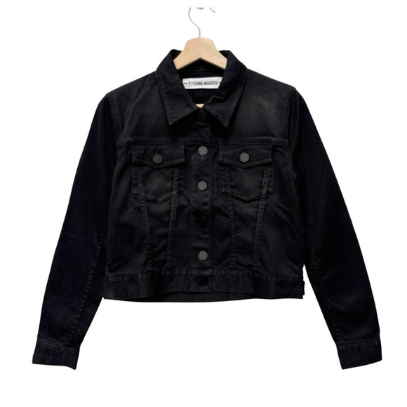 Etienne Marcel Jackets & Blazers - ETIENNE MARCEL Denim Crop Jacket Black Size Small NEW